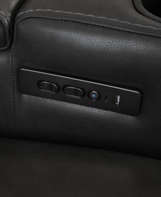 Greymel 84" Zero Gravity Leather Sofa with Power Headrests, Created for Macy's