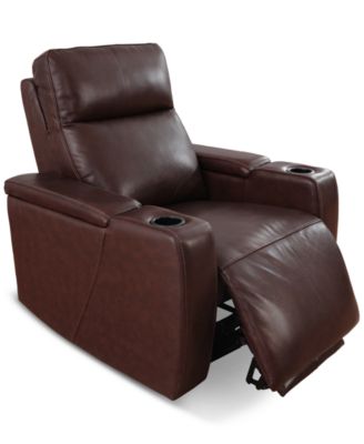 Greymel 37" Zero Gravity Leather Chair with Power Headrest, Created for Macy's