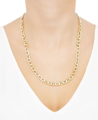 22 Beveled Marine Link Chain Necklace (7-1/5mm) in 10k Gold