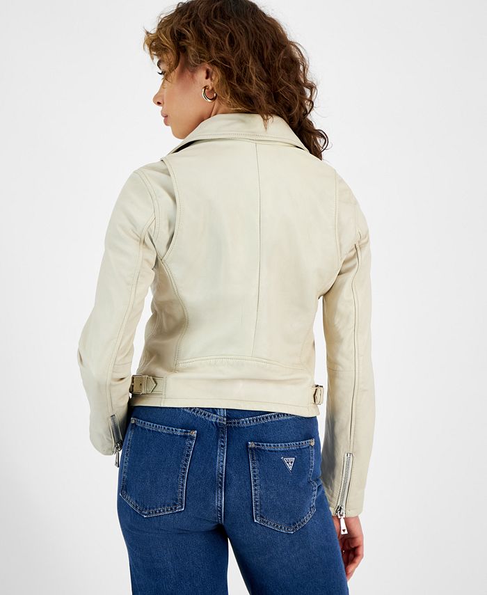 GUESS Women's Leather Moto Jacket Macy's
