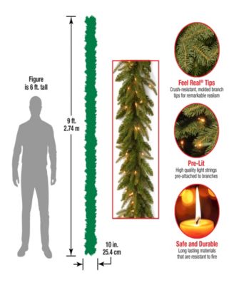 9' x 10" "Feel-Real" Fraser Grande Garland with 100 Clear Lights