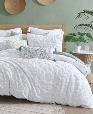 Shop Chf Chenille Laurel Duvet Cover Sets In White