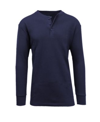 Men's Oversized Waffle-Knit Thermal Henley Shirt