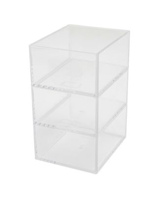 Martha Stewart Brody 3 Pack Stack and Slide Plastic Tray Office Desktop Organizer, 3" x 3.75"