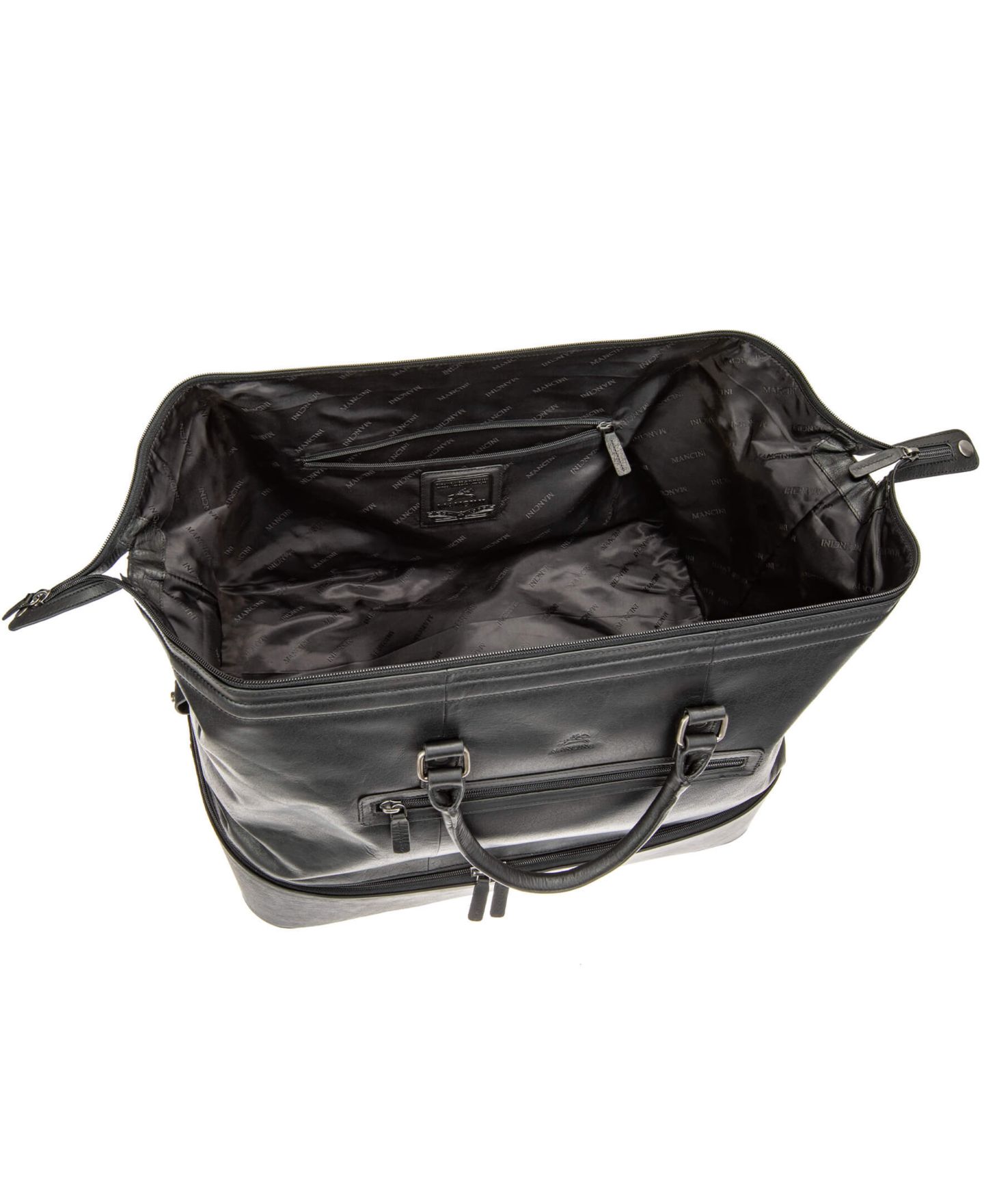 Мужская сумка Mancini Buffalo Double Compartment Duffle, цвет: Чёрный — фото 4