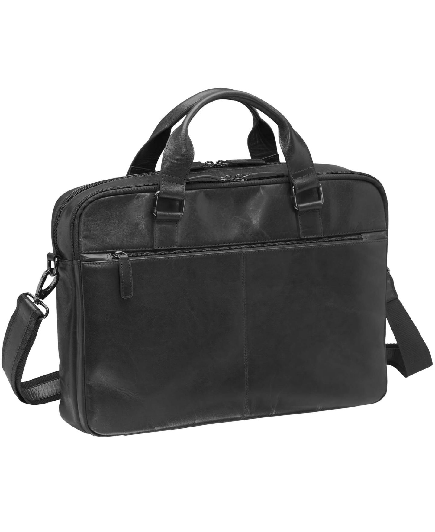 Мужская сумка Mancini Buffalo Briefcase with Dual Compartments for 15.6" Laptop, цвет: Чёрный — фото 2