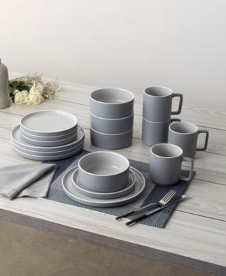 ColorTrio Stax 16 Piece Dinnerware Set, Service for 4