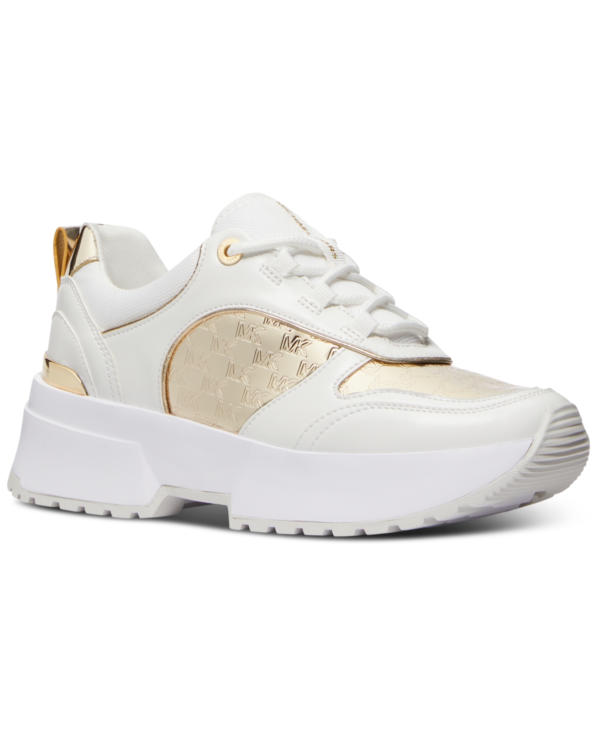 Michael Kors Michael  Women's Percy Trainer Lace-up Sneakers In Pale Gold