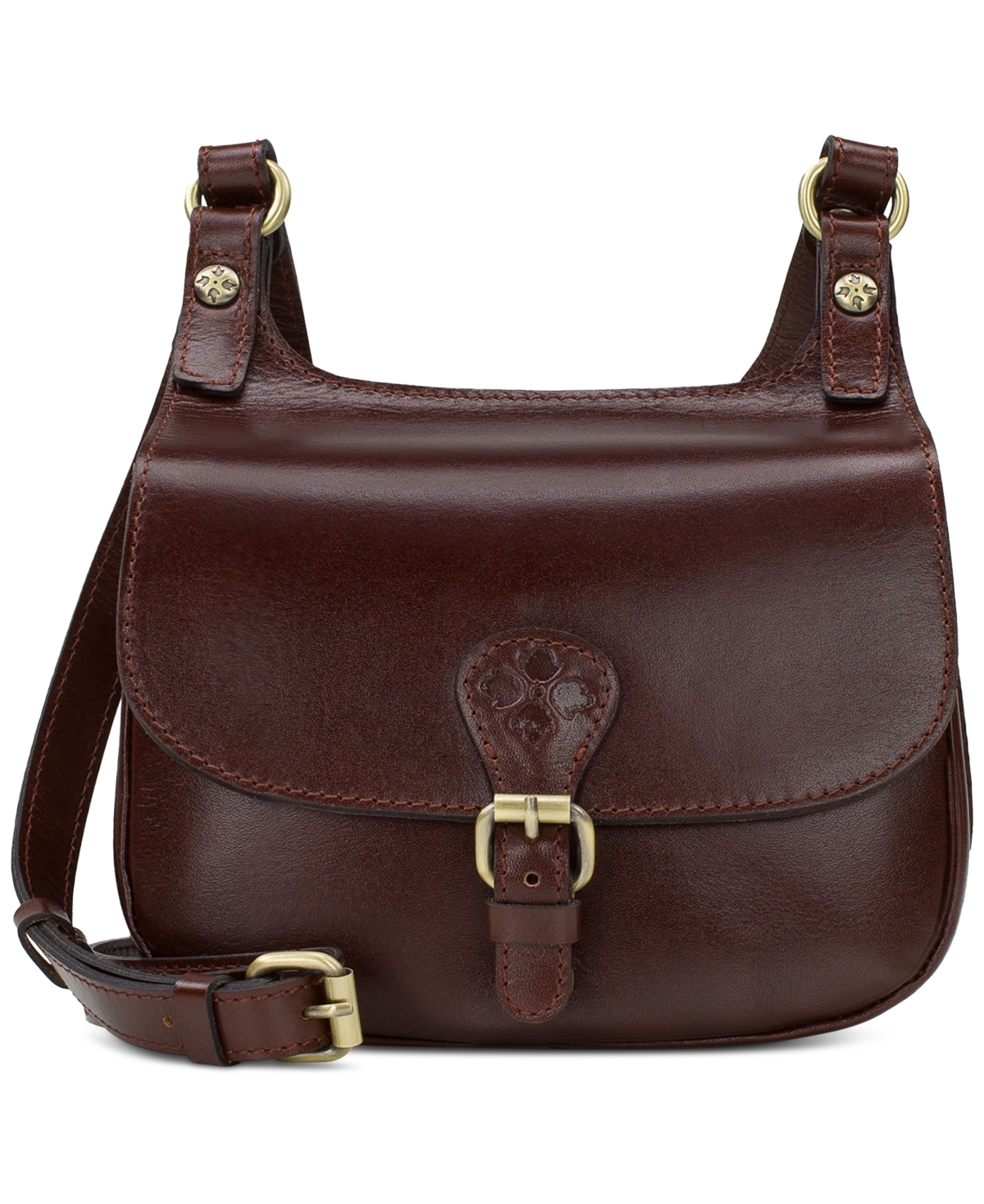 Patricia Nash Linny Leather Saddle Bag In British Tan