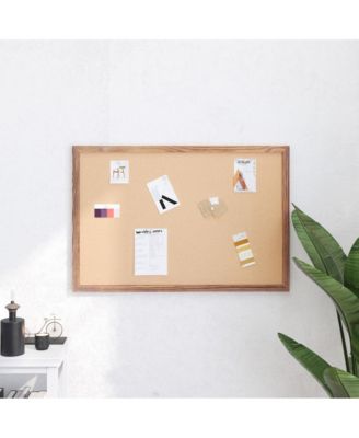 Cristal Cork Display Board With Wooden Frame And Push Pins