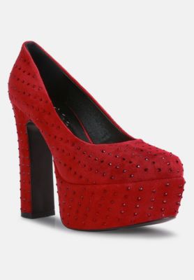 POPPINS Womens Glinting Platform High Pumps