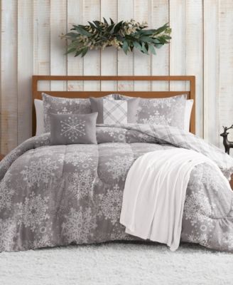 Jessica Sanders Artic Snow Reversible Comforter Sets In Gray