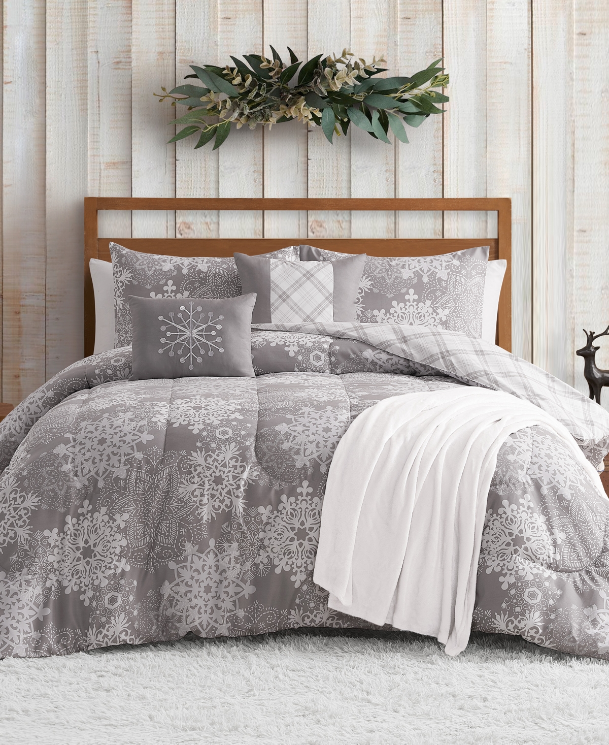 Jessica Sanders Artic Snow Reversible 6-pc. Comforter Set, King In Gray