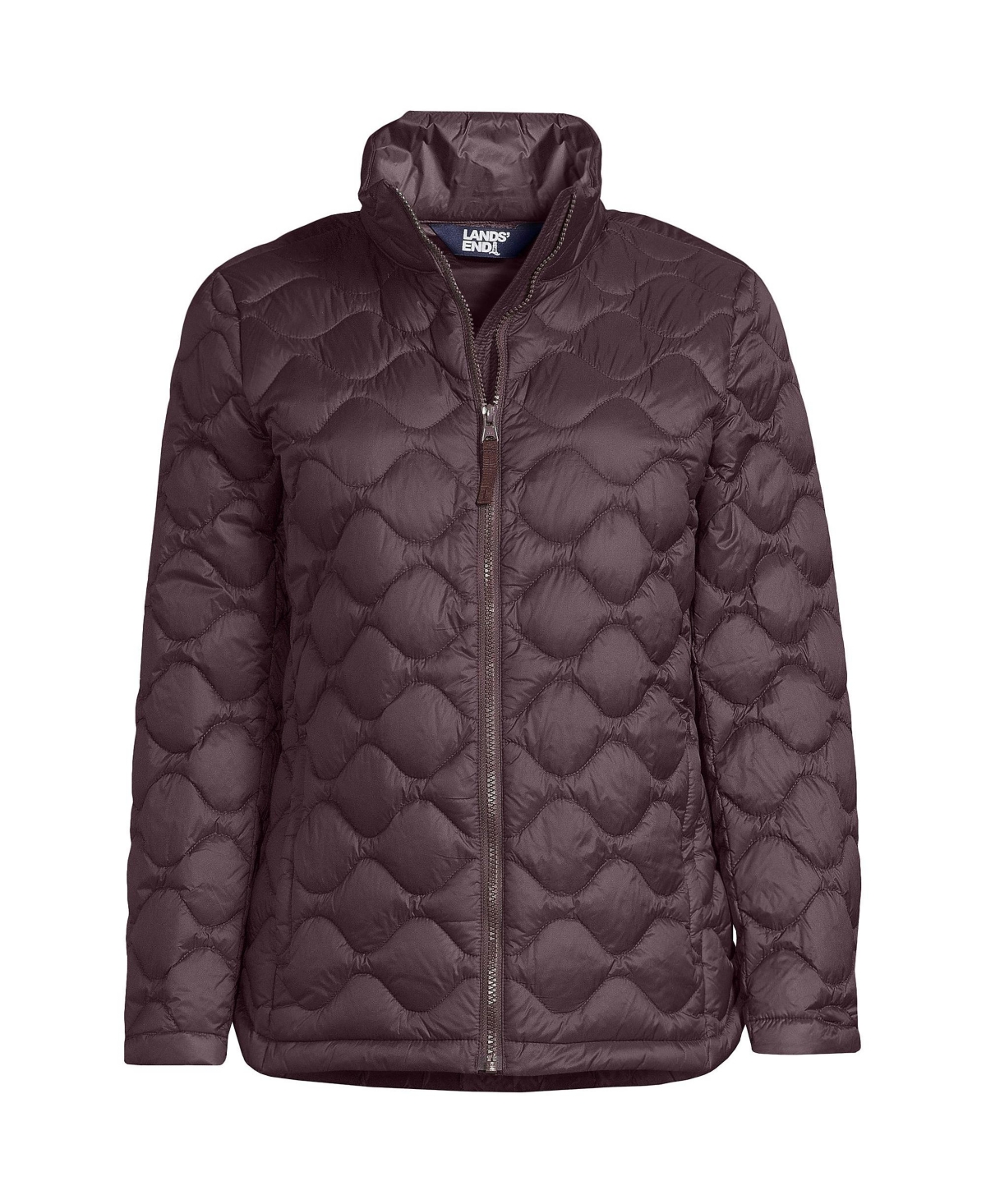 Lands' End Women's Ultralight Quilted Packable Down Jacket In Black Currant ModeSens