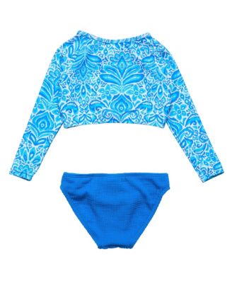 Toddler, Child Girl Santorini Blue Crop LS Rash Set