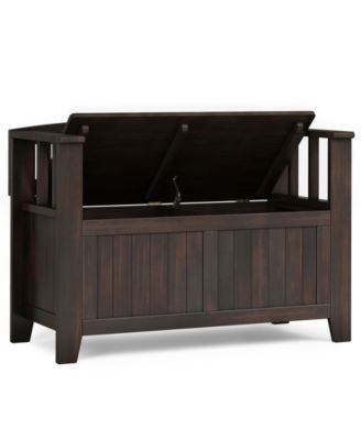 Acadian 25" Solid Wood Small Entryway Storage Bench