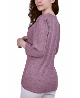 Petite Space Dyed Studded Top