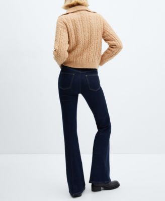 MANGO Women's Cable-Knit Zip-Neck Sweater