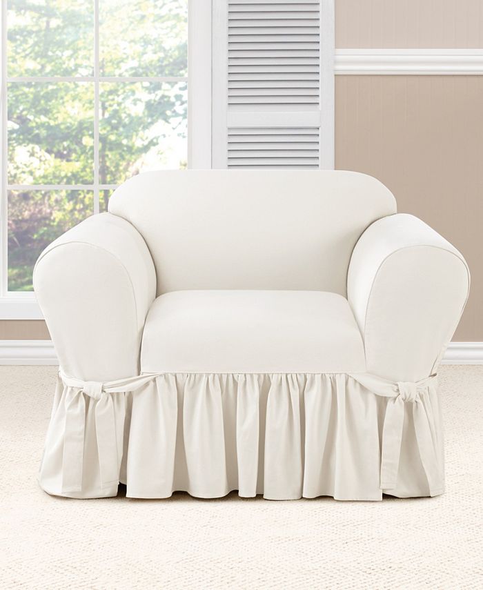 Sure Fit Essential Twill 1 Piece Slipcover Macy s