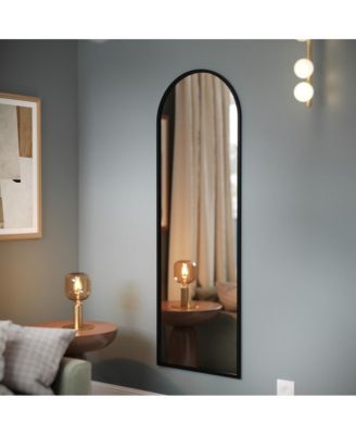 Muriel Arched Metal Framed Wall Mirror For Entryways, Dining Rooms, And Living Rooms