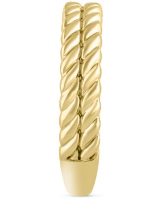 Diagonally Textured Double Row Wedding Band in 14k Gold