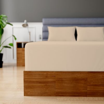 100% Cotton Breathable Fitted Sheet – Cream  (Full/Queen)