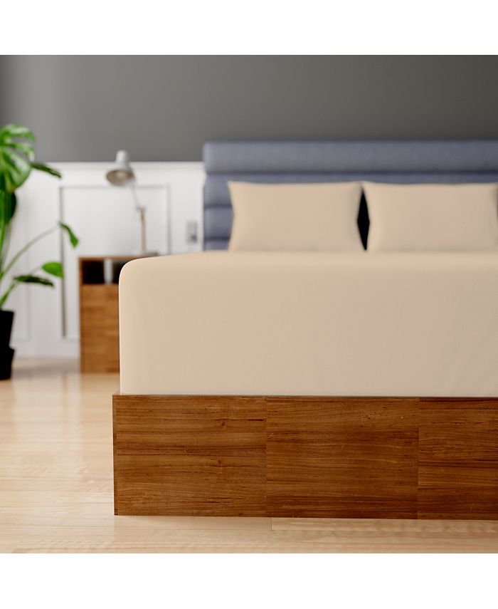 Superity Linen 100 Cotton Breathable Fitted Sheet Cream (Full/Queen