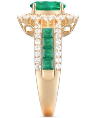 Sapphire (2-1/3 ct. t.w) and Diamond (3/4 ct. t.w.) Ring in 14k White Gold (Also Available in Ruby and Emerald)