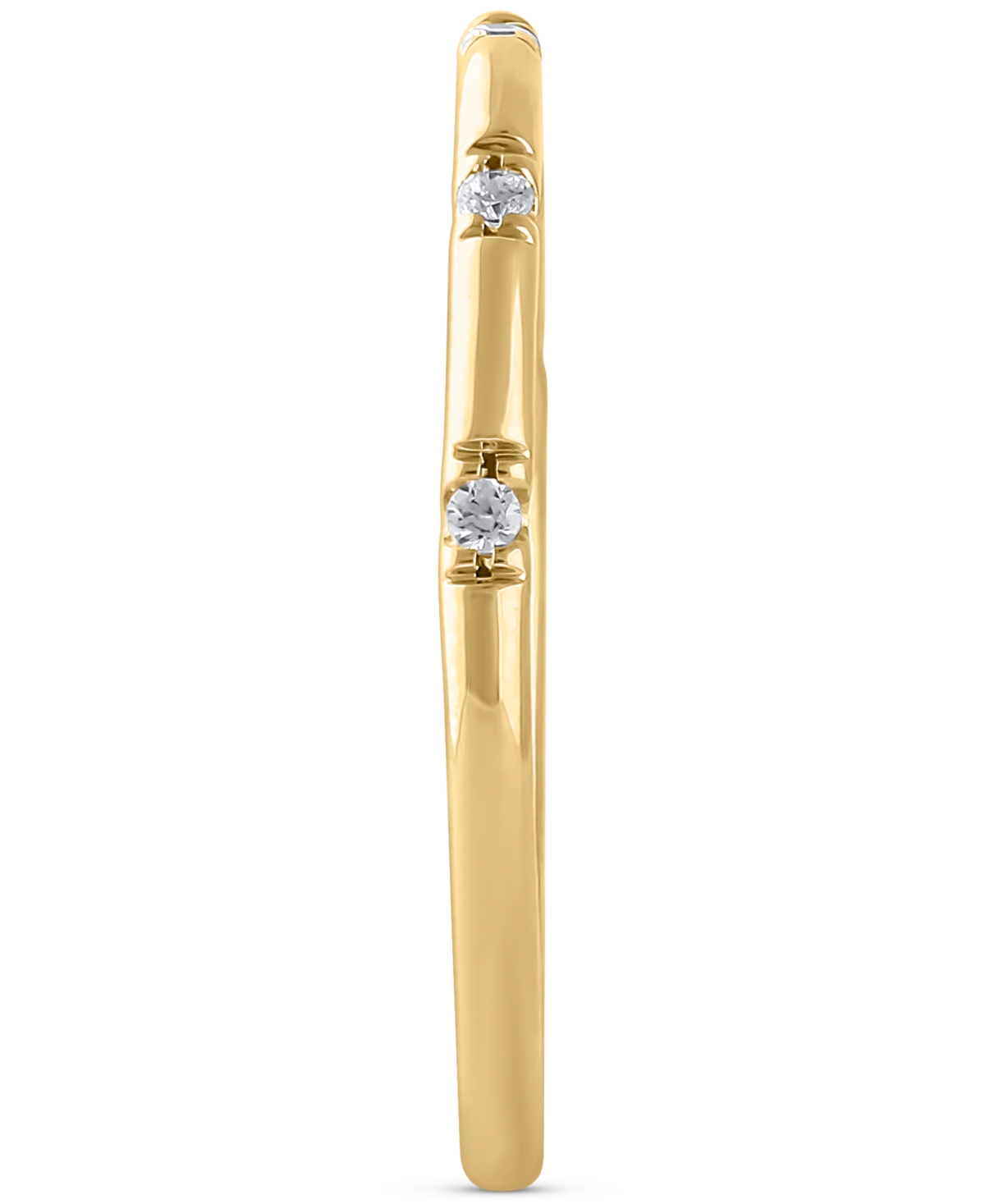 Macy's Igi Certified Diamond Narrow Band (1/20 Ct. T.w.) In 14k Gold In Yellow Gold
