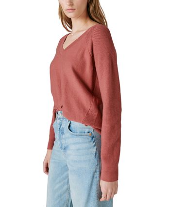 Lucky Brand Women's V-Neck Tunic Soft Cloud Knit Sweater – Biggybargains