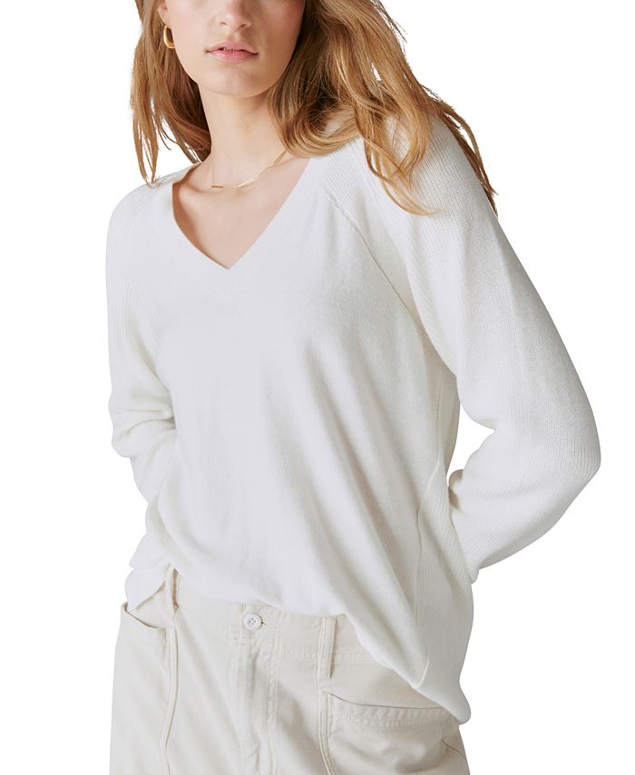 Lucky Brand Women's Cloud Soft V-Neck Sweater - Macy's