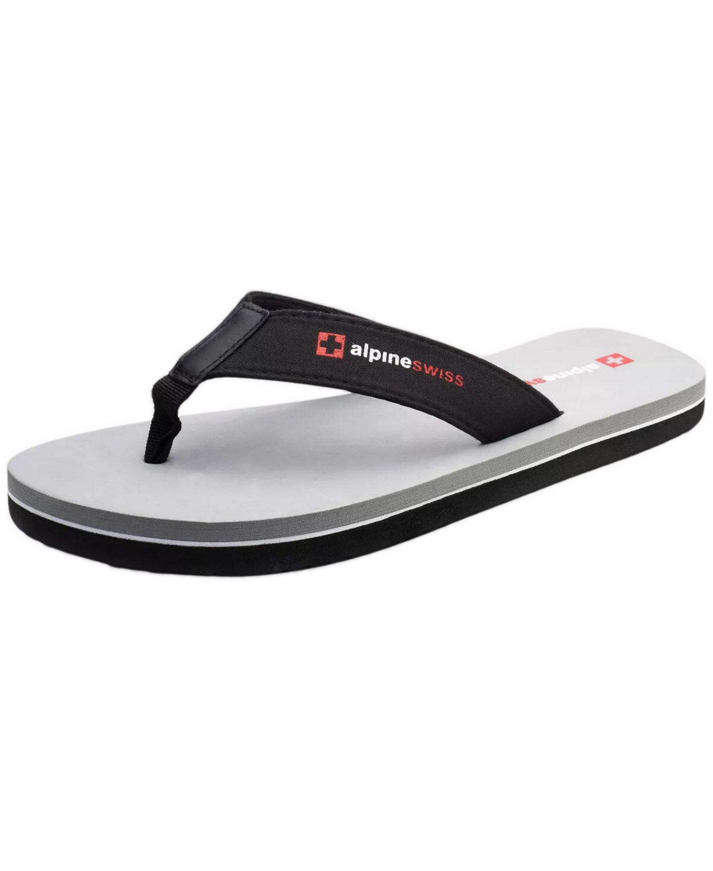 Мужские сандалии Alpine Swiss Flip Flops Lightweight Thong Sandals Beach Slides EVA Sole for Comfort Durable Flip Flops for Men Casual Wear Pool Outdoor Sandal, цвет: Серый — фото 1