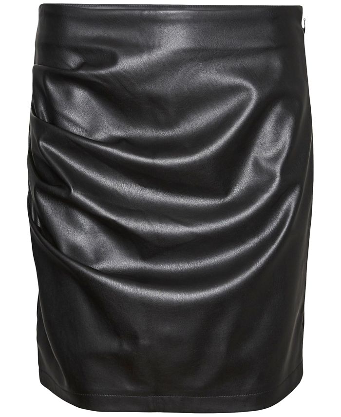 Vero Moda Women s Ruched Faux Leather Mini Skirt Macy s