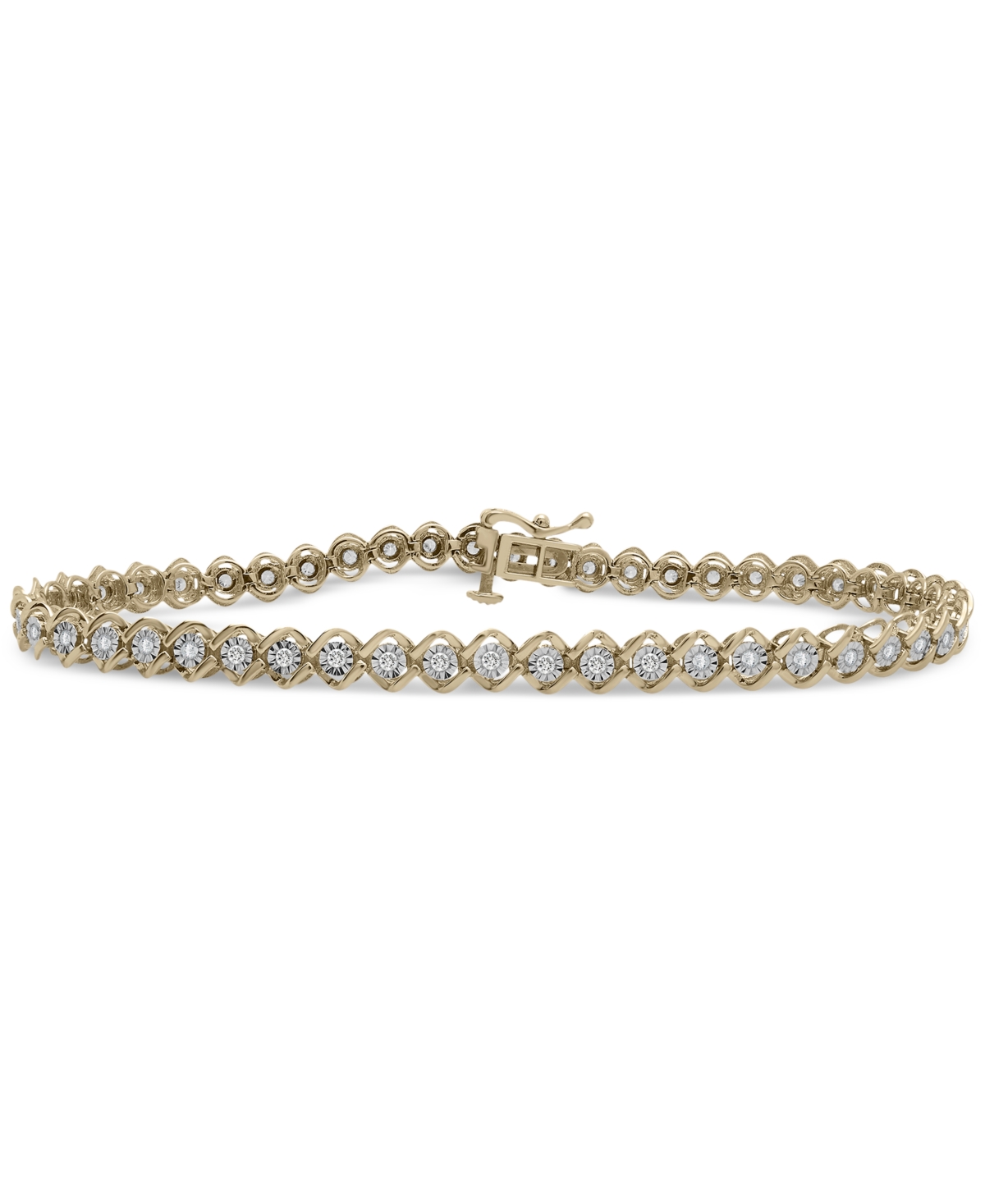 Macy's Diamond Link Tennis Bracelet (1/2 Ct. T.w.) In 10k Gold, Created For  In Yellow Gold