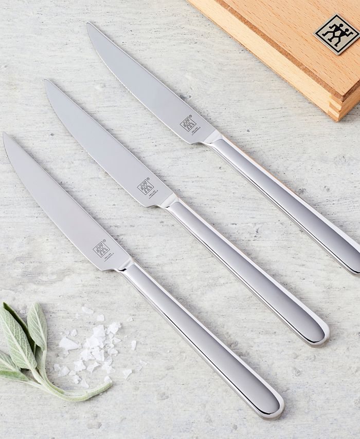 Zwilling Stainless Steel 8Pc Steak Knife Set with Wood Presentation
