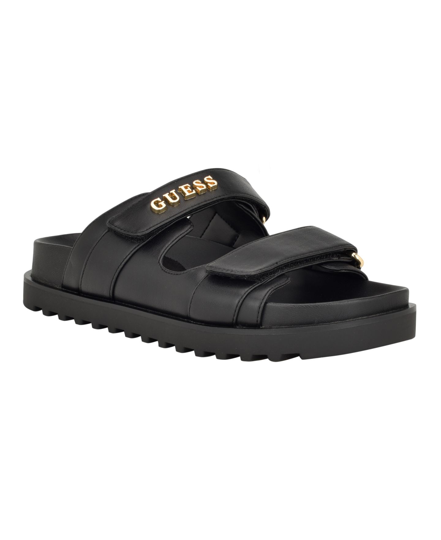 Женские сандалии GUESS Fabulon Two Strap Sporty Footbed, цвет: Чёрный — фото 1