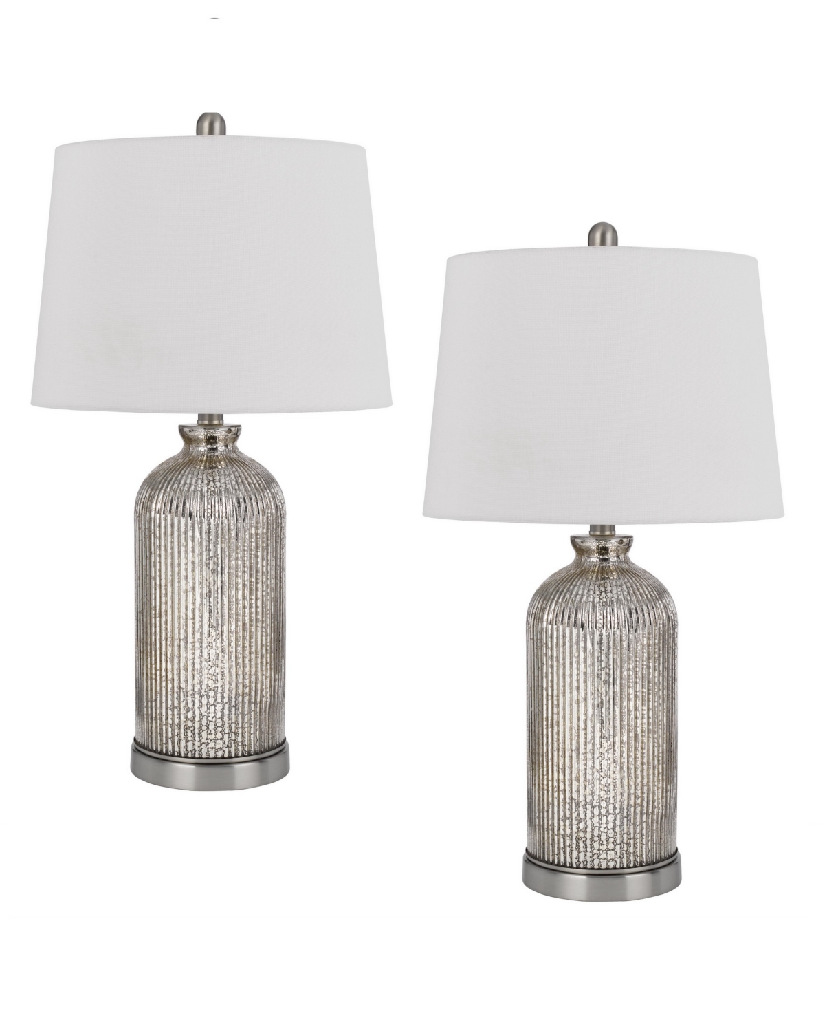 Cal Lighting 26" Height Glass Table Lamp Set In Antique Mirror