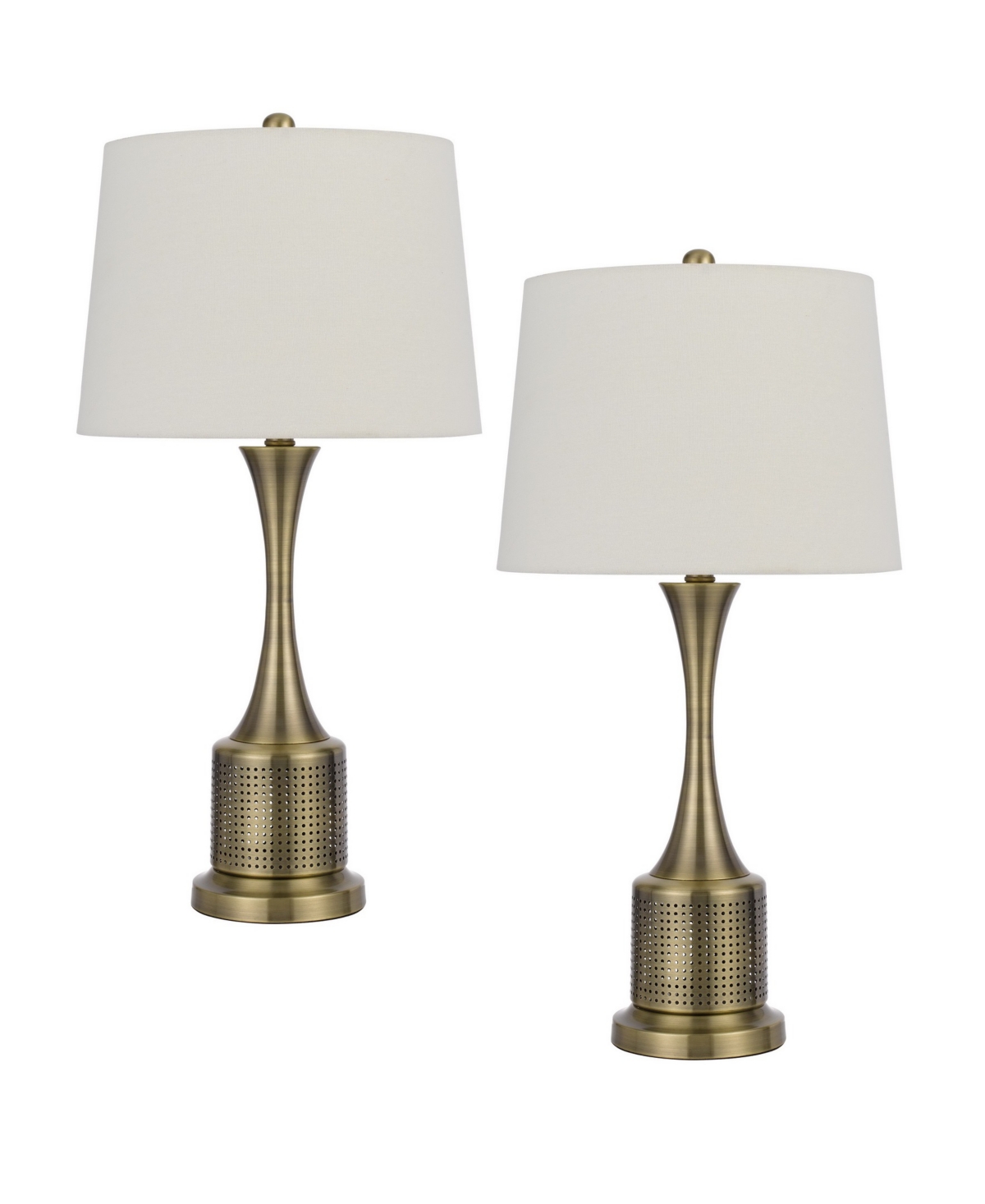 Cal Lighting 27.5" Height Metal Table Lamp Set In Antique Brass