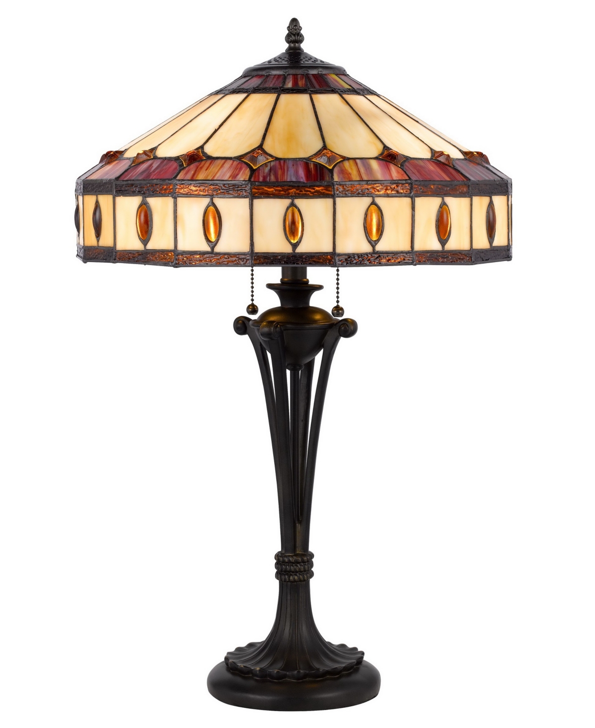 Cal Lighting 26" Height Resin Table Lamp In Black