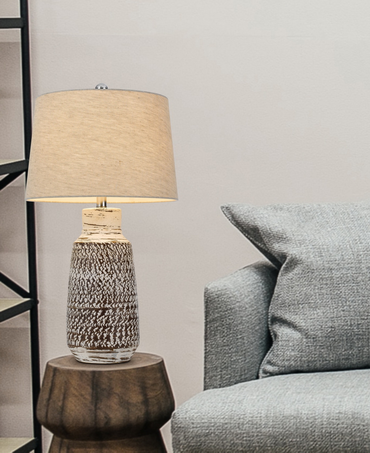 Cal Lighting 27" Height Ceramic Lamp Set In Terra Cotta
