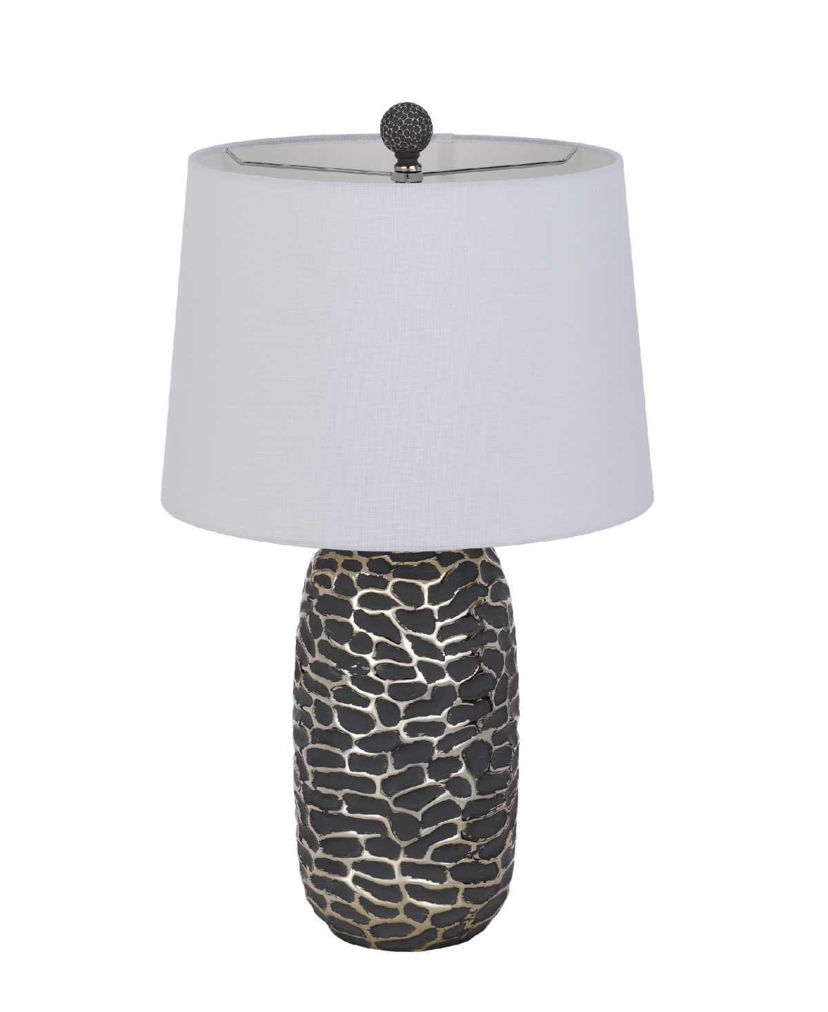 Cal Lighting 25" Height Resin Lamp Set In Ash Black,antique Silver