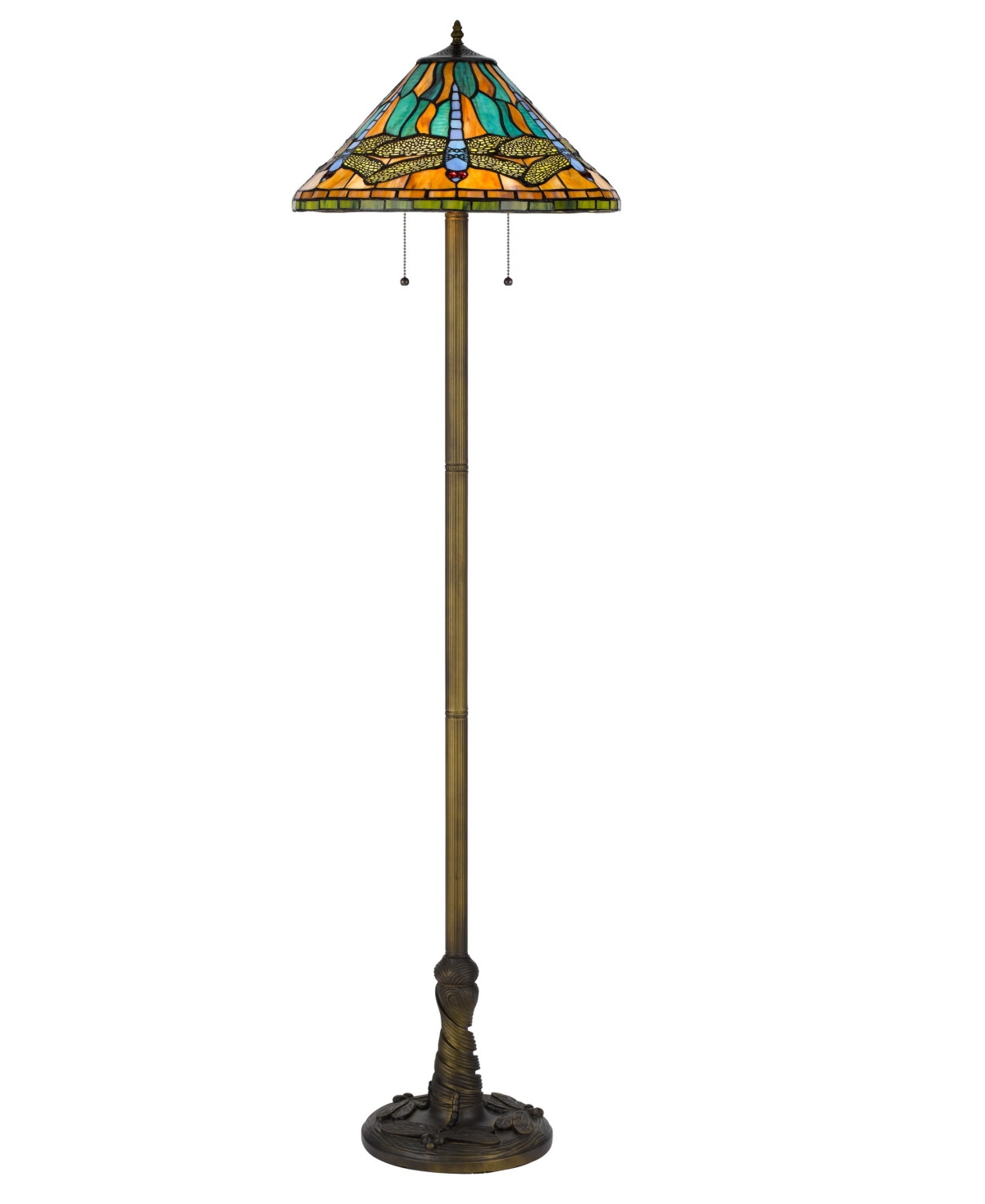 Cal Lighting 62.5" Height Metal And Resin Floor Lamp In Antique Brass