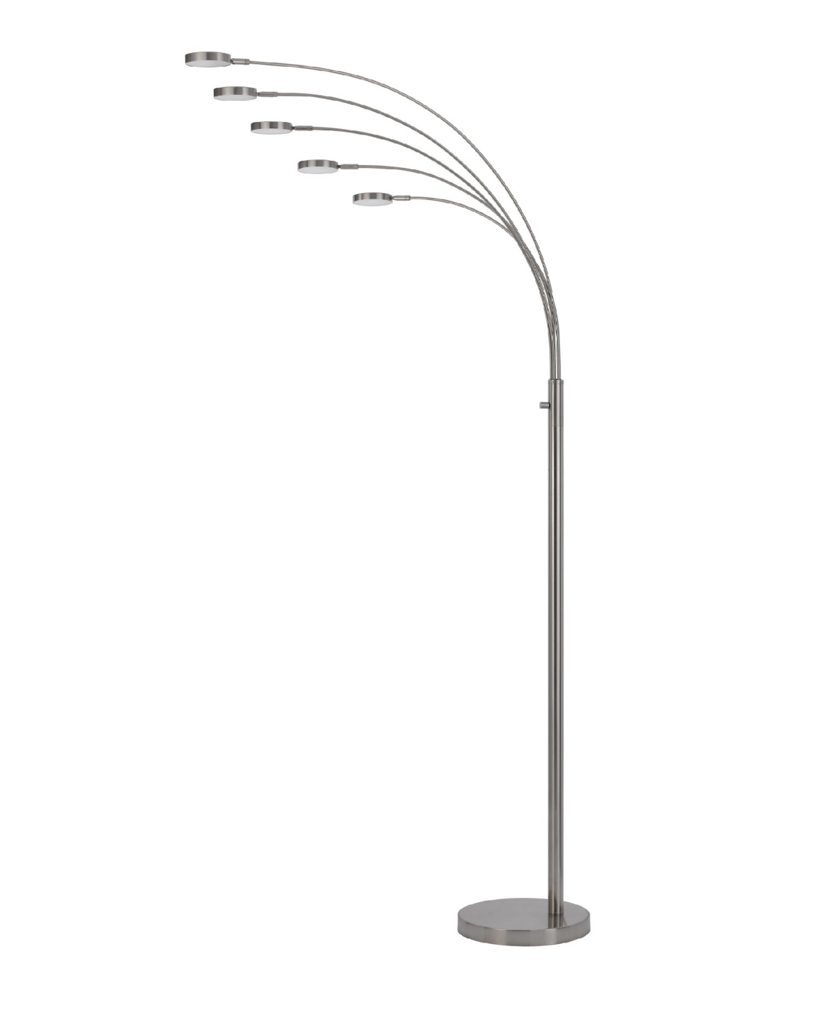 Shop Cal Lighting 82" Height Metal Arc Floor Lamp In Brushed Steel