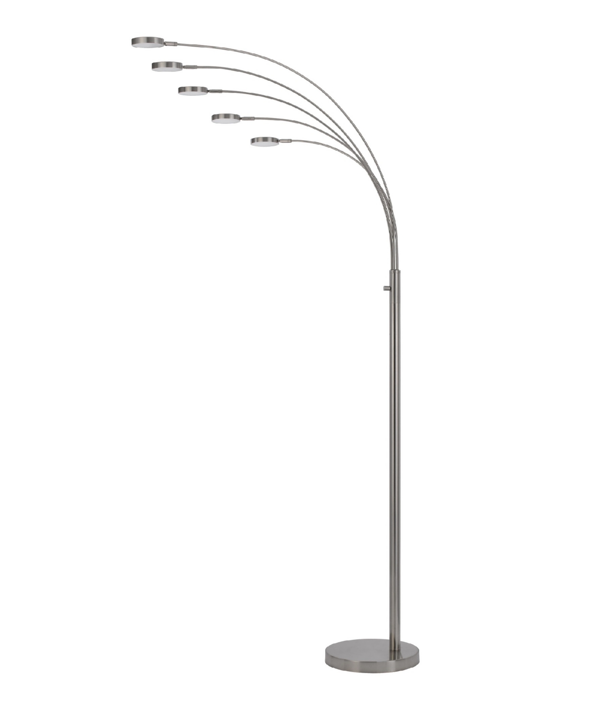Cal Lighting 82" Height Metal Arc Floor Lamp In Brushed Steel