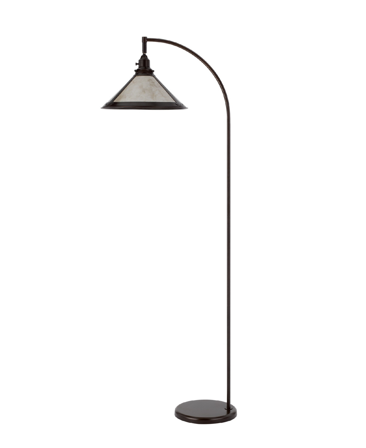 Shop Cal Lighting Downbridge 65" Height Metal Arc Floor Lamp With Shade In Mica,dark Bronze