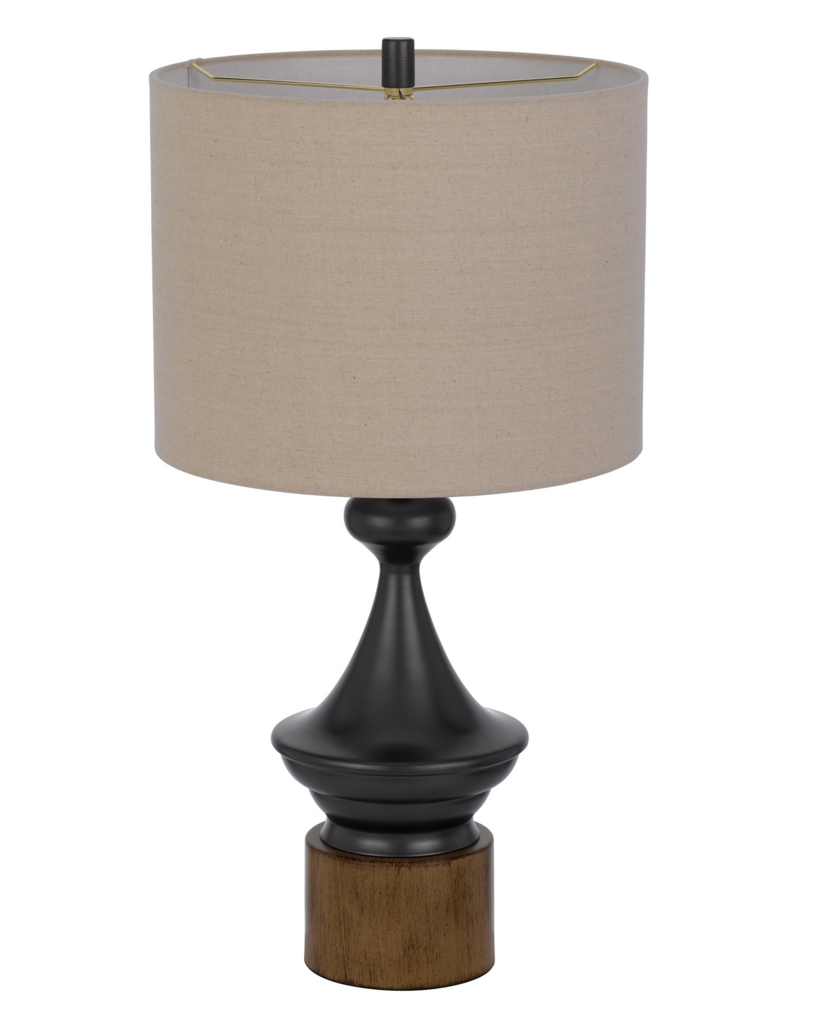 Shop Cal Lighting 29.5" Height Metal And Wood Table Lamp In Black,wood