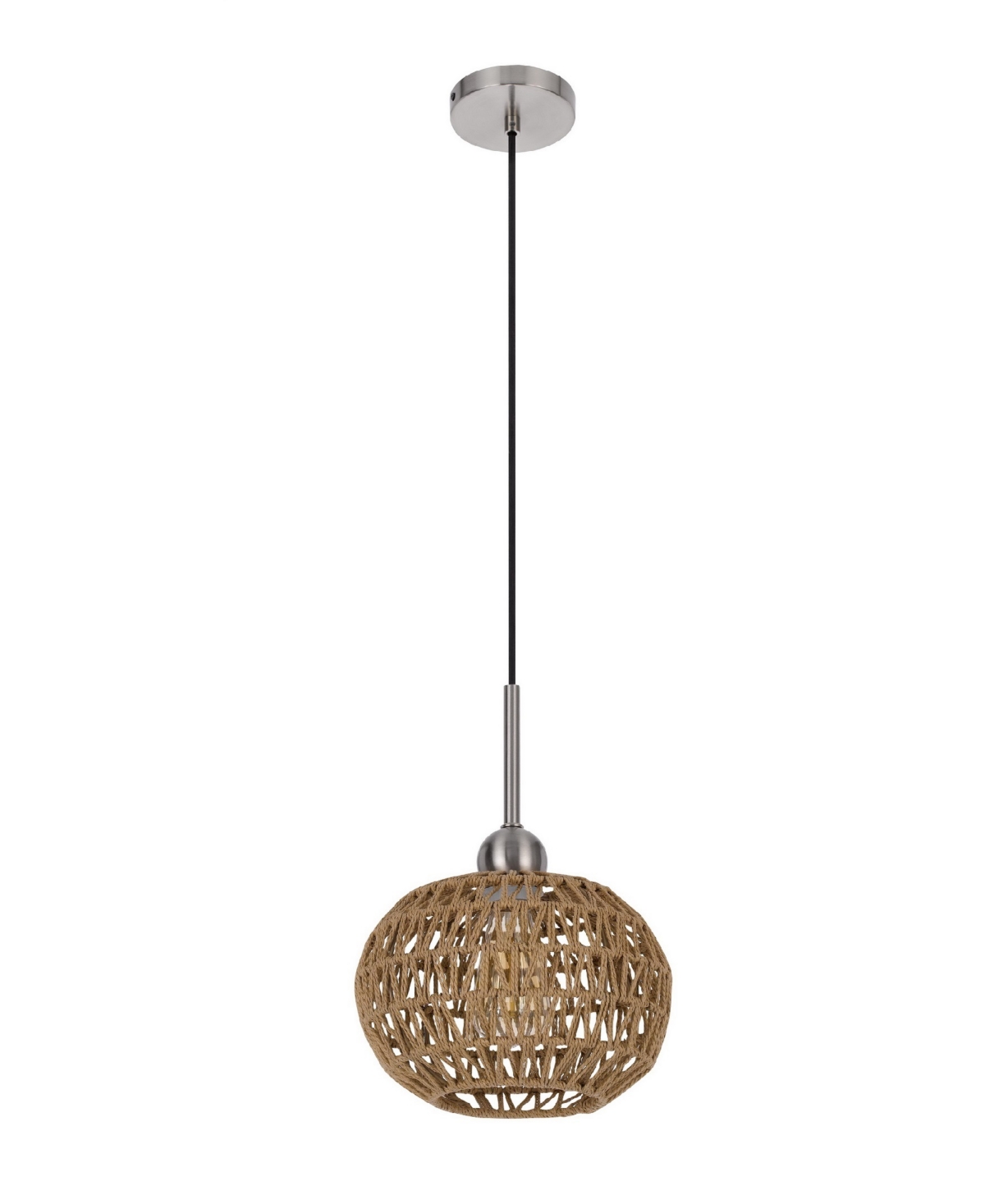 Shop Cal Lighting 14" Height Fabric Pendant In Burlap