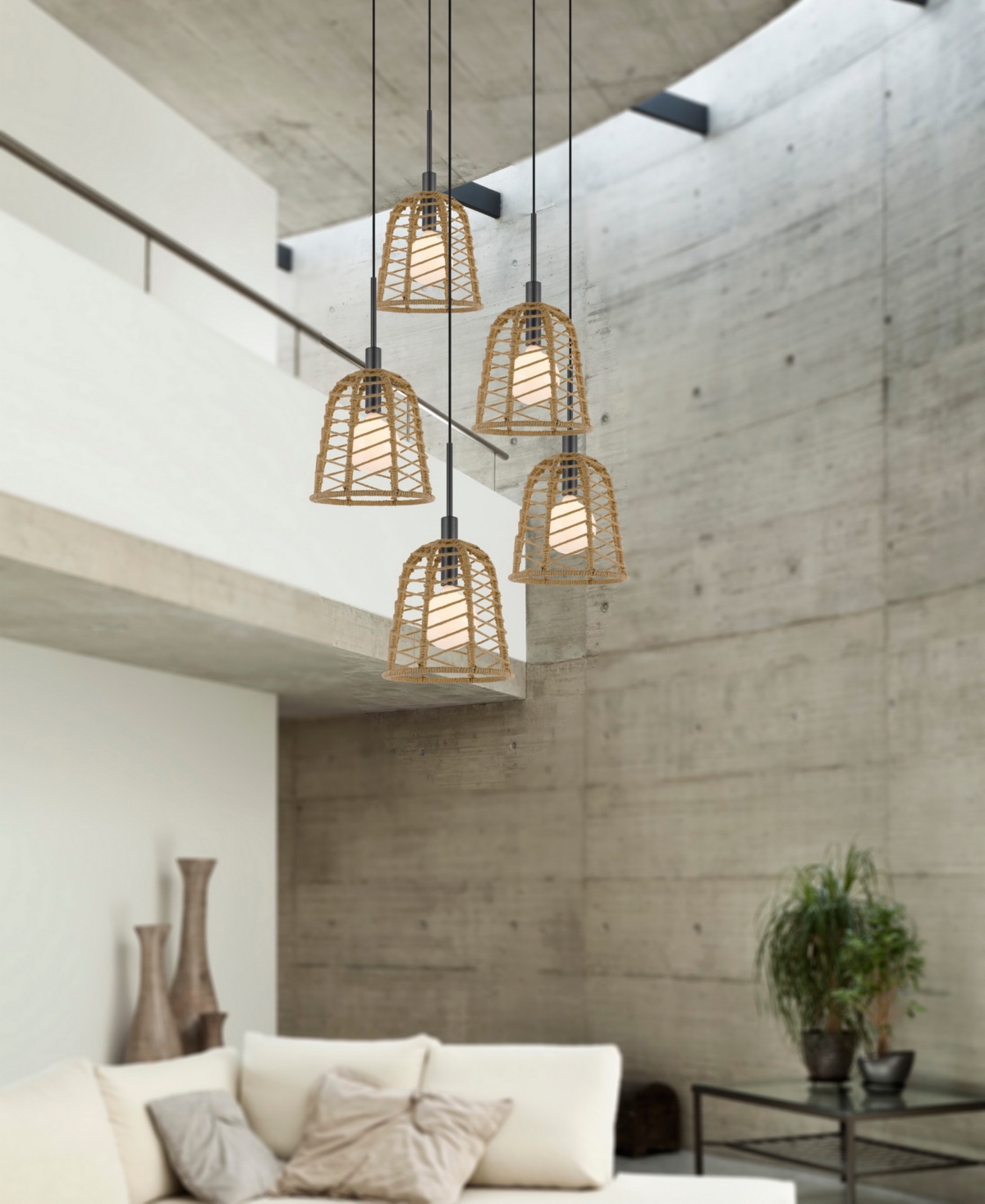 Cal Lighting Parkton 1 Light 21.25" Height Metal Pendant In Burlap,charcoal Gray