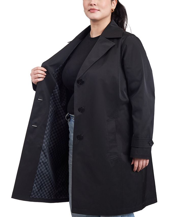 Michael Kors Women s Plus Size Single Breasted Reefer Trench Coat Created for Macy s Macy s