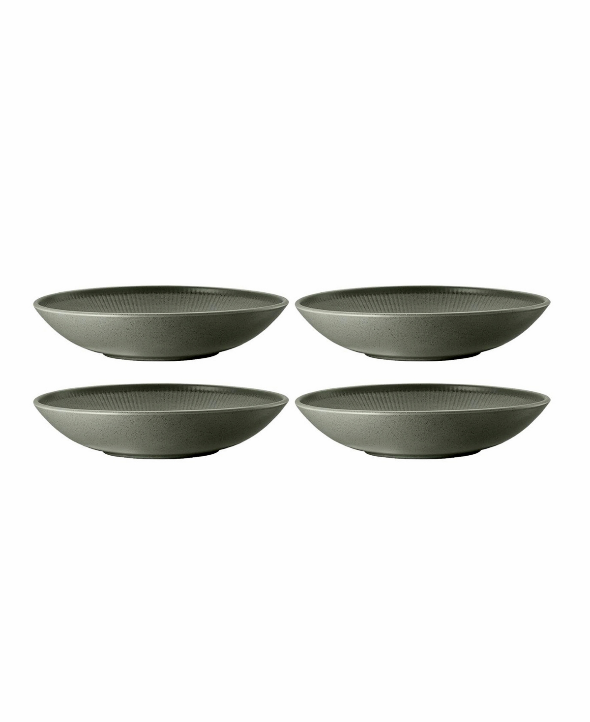 Clay Set of 4 Soup Plates, Service for 4 - Gray